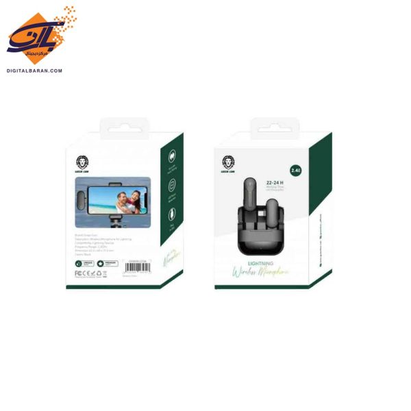 میکروفن یقه‌ای گرین لاین مدل لایتنینگ GNWIRLGTBK