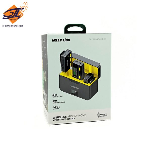 میکروفن بی سیم گرین لاین با ریموت کنترل Green lion Wireless mic Remote Control Type c