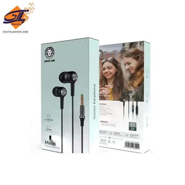 هندزفری سیم دار میکروفن دار ملو گرین لاین Green Lion melo streo Earphon