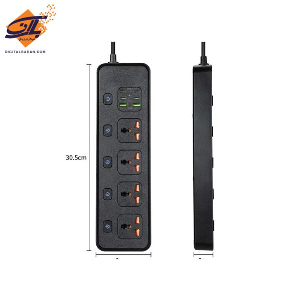چند راهی و محافظ برق و شارژر گرین لاین Green Lion Multiport Smart Power Socket 3000W