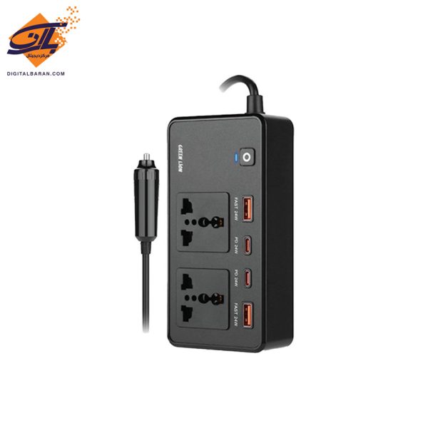 اینورتر فندکی خودرو گرین لاین مدل GREEN LION GC-200 توان 200 وات