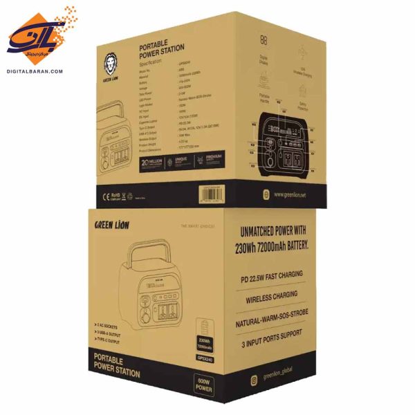 ژنراتور برق گرین لاین مدل Green Lion Portable 72000mah Power Station 600W